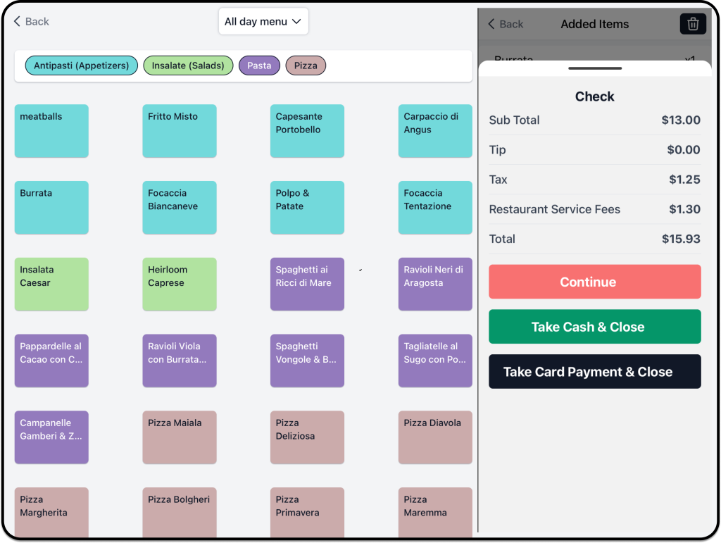 Screenshot of Tablet Staff App